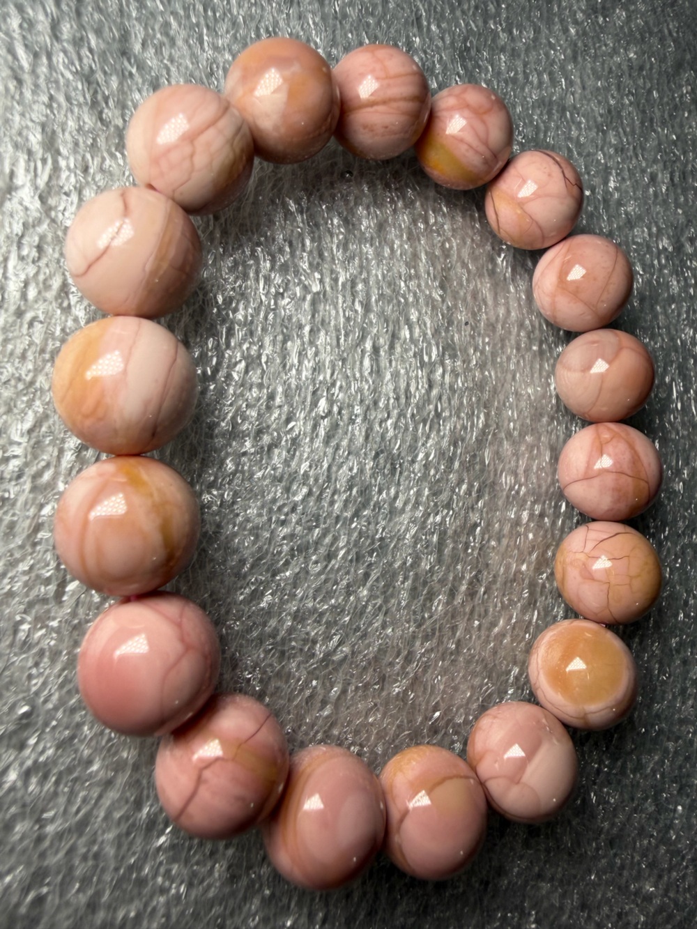 Gorgeous 11MM Pink Alashan Natural Crystal Bracelet